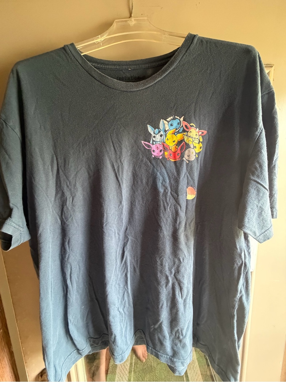 Navy Graphic T-Shirt with Colorful Eevee Evolutions Pokemon